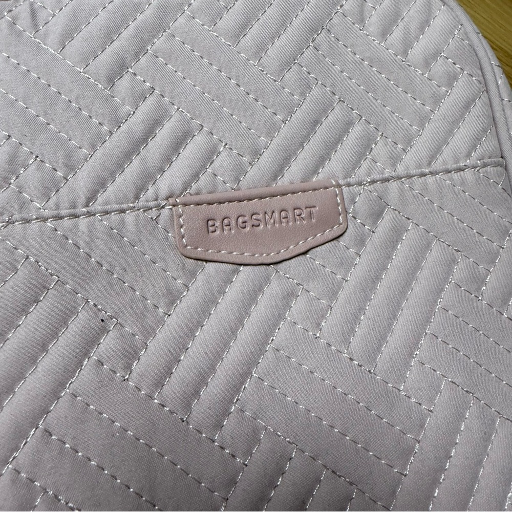 BAGSMART Pink Quilted Jewelry Pouch accessory travel carrying case NWT flawed - Picture 7 of 16
